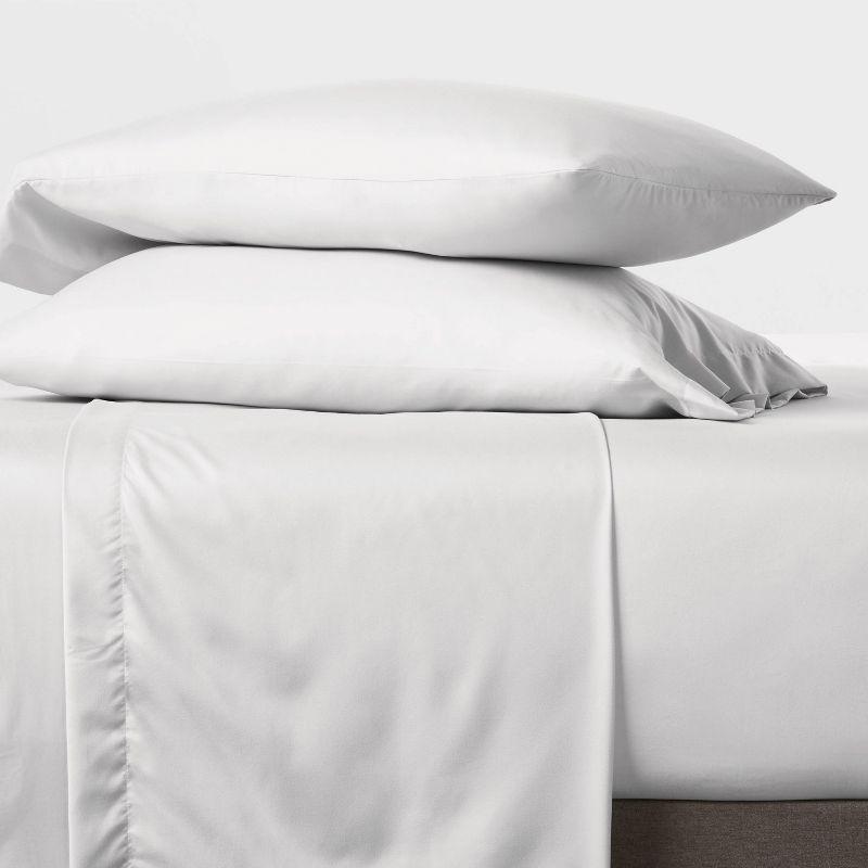 Queen Microfiber Sheet Set White - Room Essentials™: Polyester, Peached Finish, OEKO-TEX Certified, Fits up to 15" Mattress