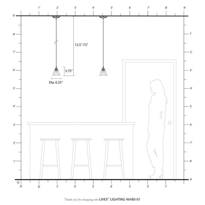 Livex Lighting Moreland 1 - Light Pendant in  Antique Brass