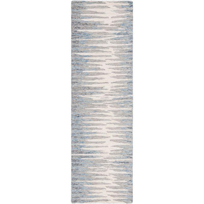 Abstract ABT926 Hand Tufted Indoor Runner Rug - Ivory/Dark Blue - 2'3"x8' - Safavieh