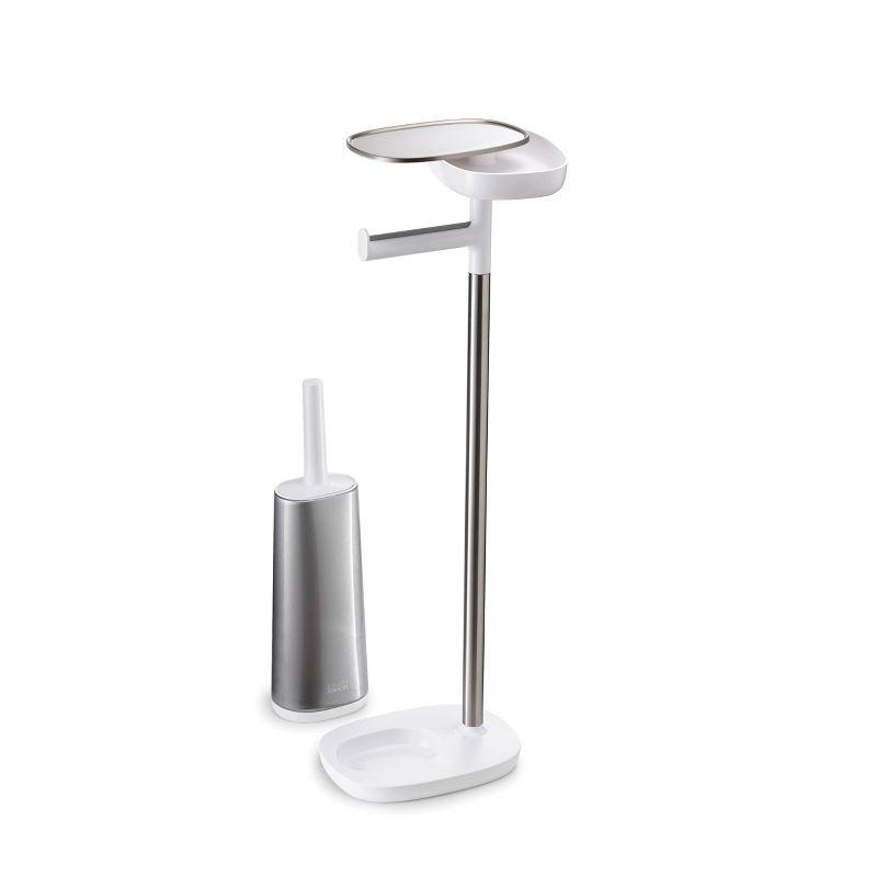 Joseph Joseph EasyStore Plus Free Standing Toilet Paper Holder with Flex Steel Toilet Brush