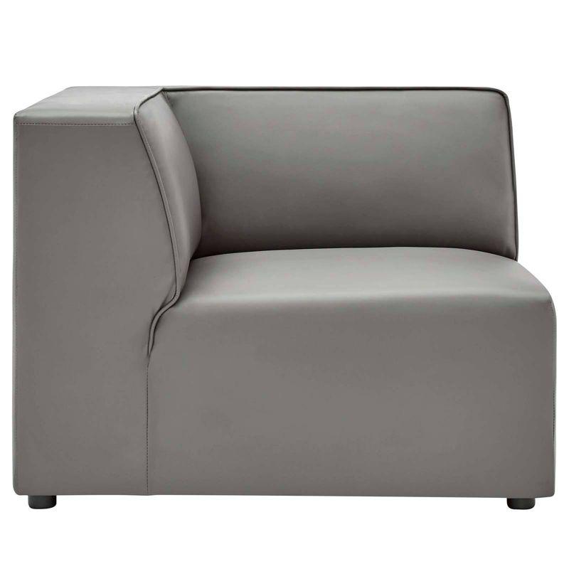Mingle Vegan Leather Corner Chair Gray - Modway