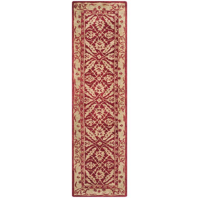 Anatolia AN583 Hand Tufted Indoor Runner Rug - Red/Ivory - 2'3"x8' - Safavieh