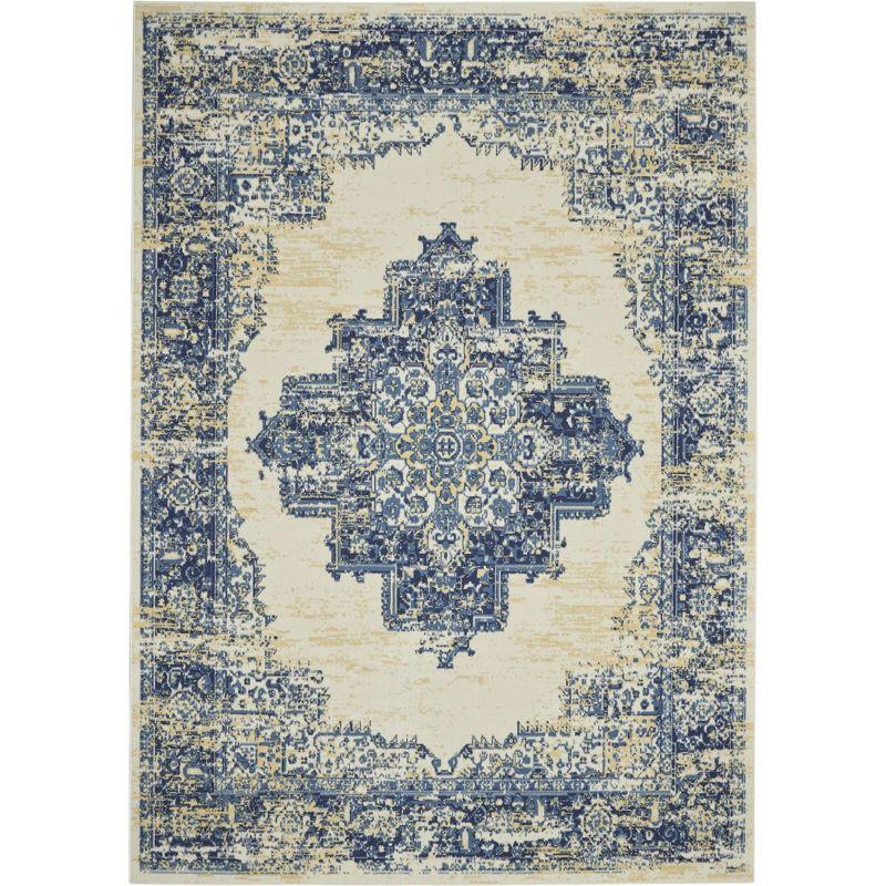 Extra Large White Medallion Traditional Area Rug