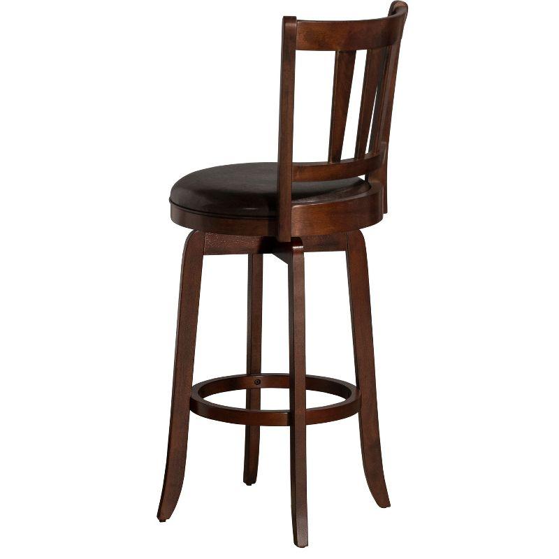 29.5" Presque Isle Swivel Barstool Cherry/Brown - Hillsdale Furniture: Padded High-Back with Footrest
