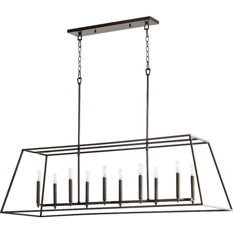 Quorum Lighting Gabriel 10-Light Pendant, Oiled Bronze, 17W x 16.25H x 54L, Rod and Chain Hanging, Dry Rated