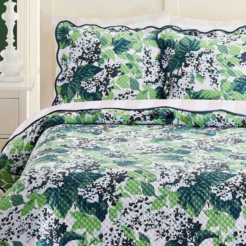 3pc King Sag Harbor Summer Quilt Set - Madcap Cottage for Makers Collective: Cotton Bedding, Botanical Pattern, Includes Shams
