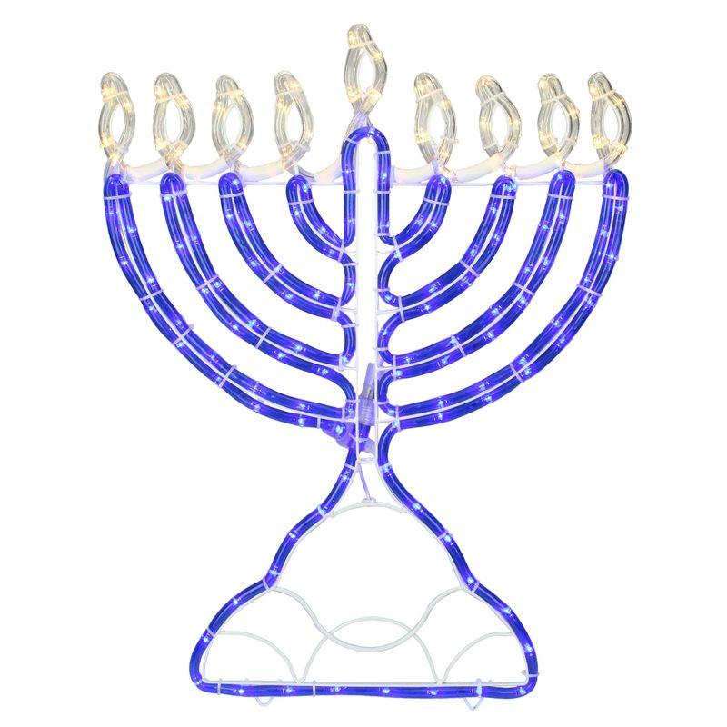 Northlight 23" LED Rope Light Commercial  Menorah - Clear/Blue