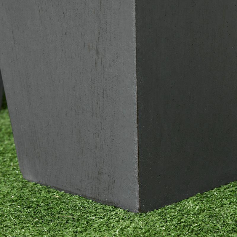 Outsunny 2-Pack MgO Flower Pots with Drainage Holes, Outdoor Planters, Durable & Stackable, for Entryway, Patio, Yard, Garden, Gray