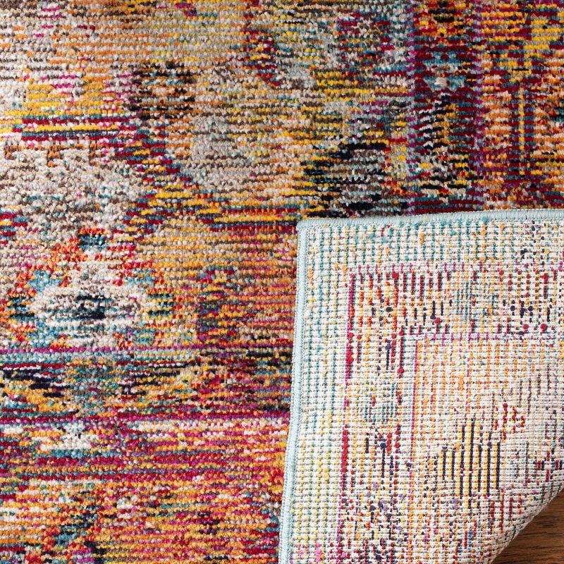 Crystal CRS507 Power Loomed Area Rug - Light Blue/Orange - 7'x7' - Safavieh.