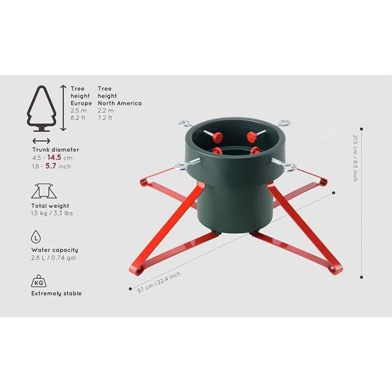 Tree Nest Large Trendy Christmas Tree Stand for Real Trees, Green/Red
