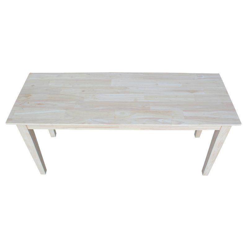 International Concepts Brookshire Bench - Unfinished: Hardwood Frame, 400 lbs Capacity, Spot Clean