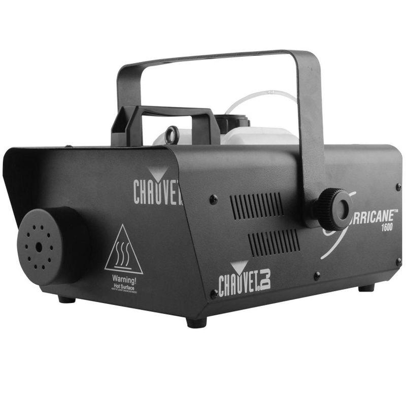 Compact High-Output Black Hurricane 1600 Fog Machine with DMX Control