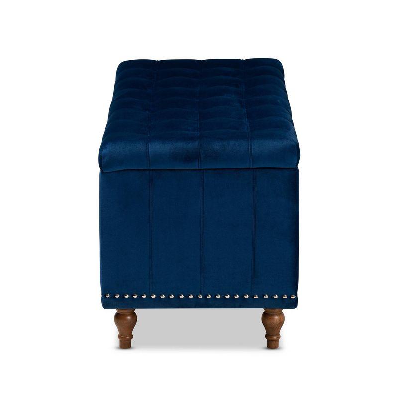 Kaylee Velvet Upholstered Button Tufted Storage Ottoman Bench: Elegant Bedroom & Living Room Decor - Baxton Studio