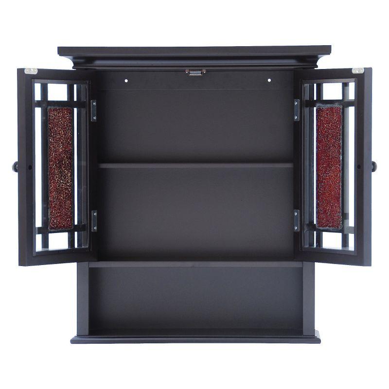 Dark Espresso Glass Mosaic Two-Door Wall Cabinet