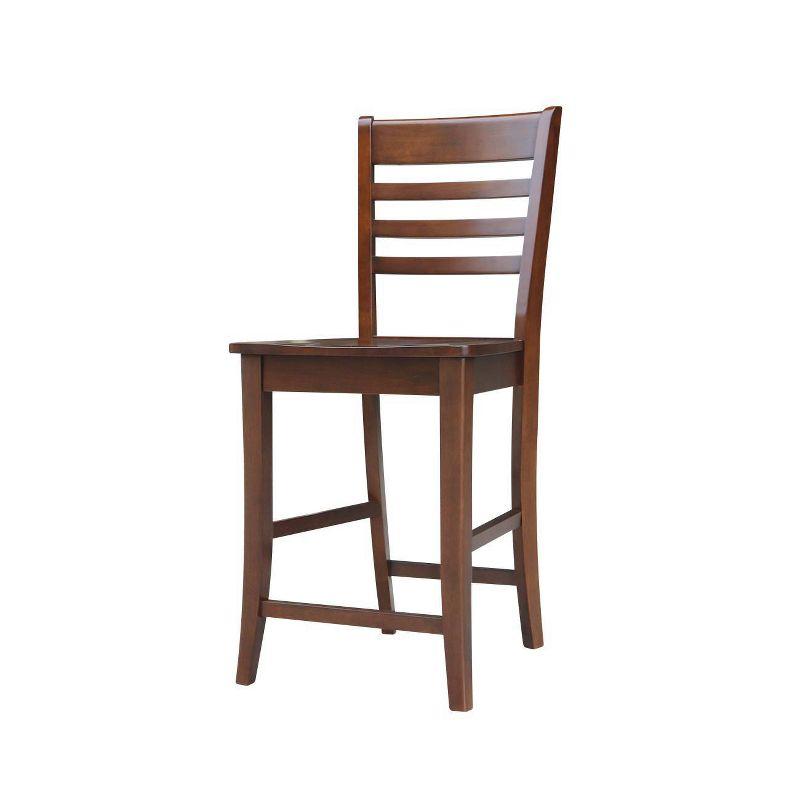 Elegant Roma Solid Hardwood Counter Height Barstool in Espresso