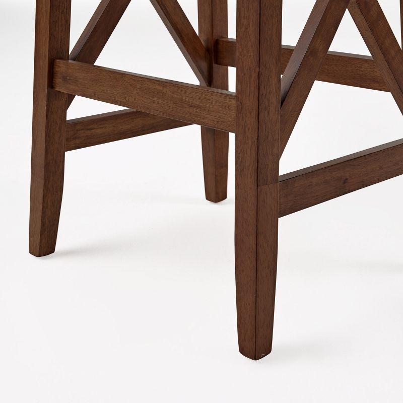 GDFStudio Ropp Farmhouse Fabric Upholstered 29.5 Inch Backless Barstools with Nailhead Trim (Set of 2), Charcoal