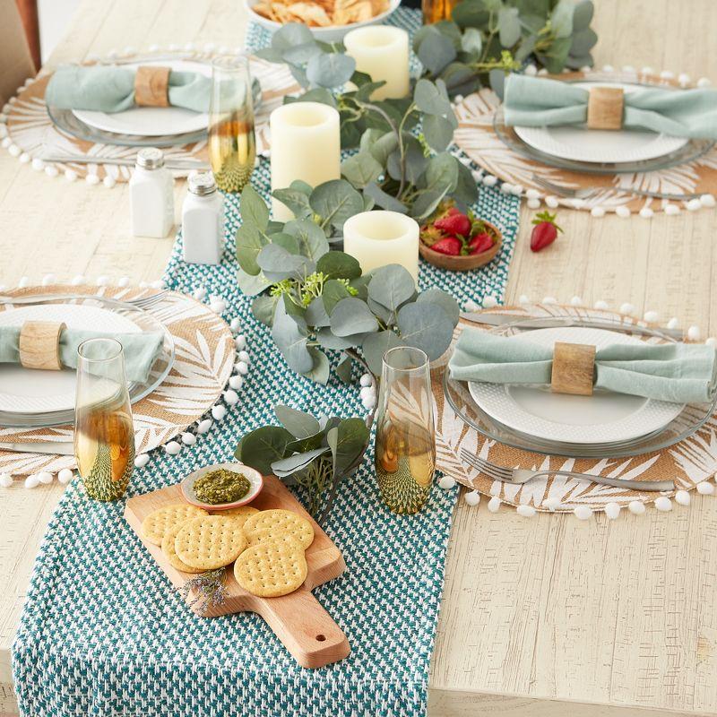 Design Imports  Teal Woven Table Runner 15X108