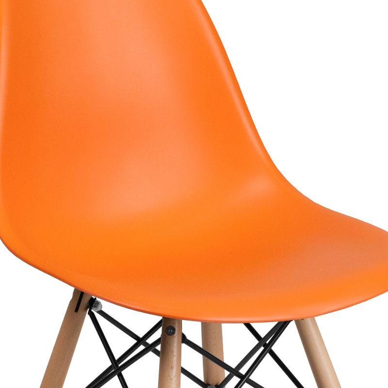 Flash Furniture Elon Series Plastic Chair with Wooden Legs for Versatile Kitchen, Dining Room, Living Room, Library or Desk Use