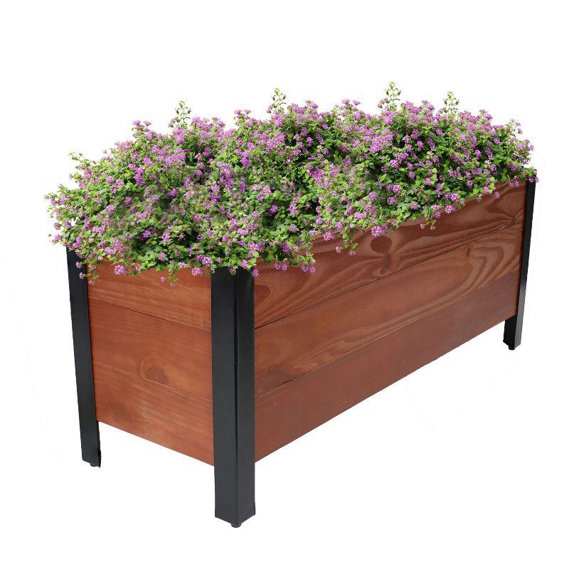 Roxey Acacia Wood Rectangular Raised Garden Bed Planter Box - 37" x 13" x 14.75"