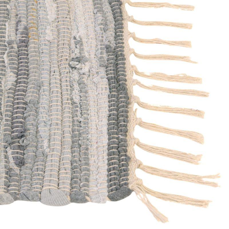 Prather Striped Hand-Knotted Cotton Gray Area Rug