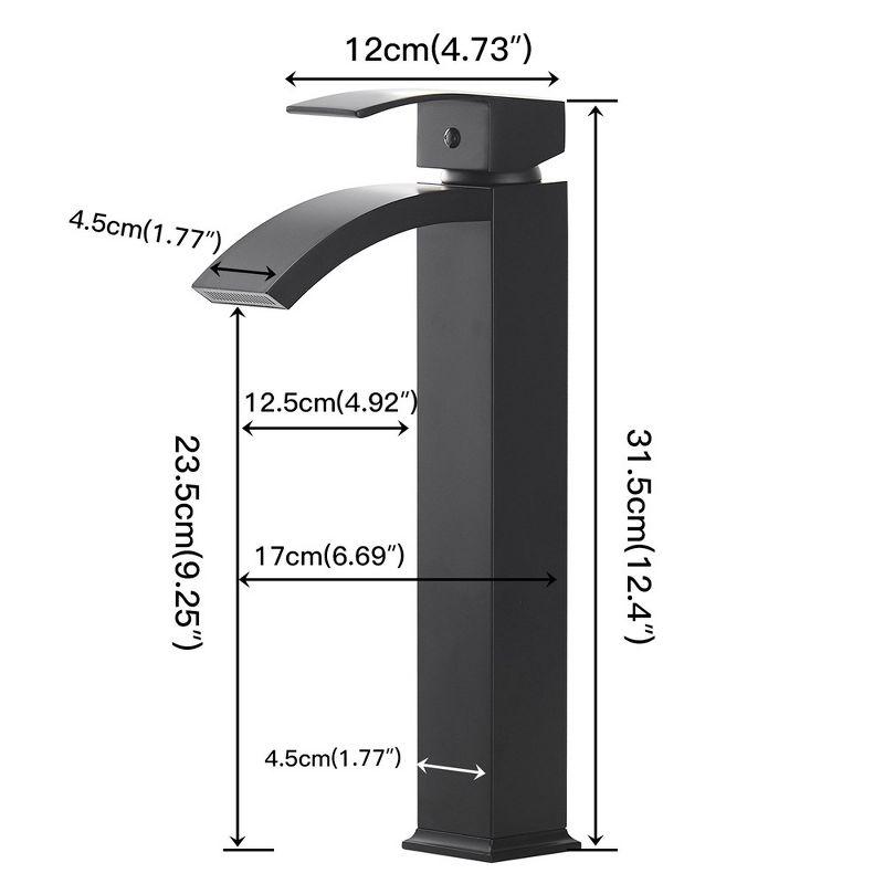 Matte Black Stainless Steel High Arc Bathroom Faucet