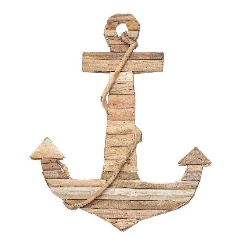 Beachcombers Driftwood Anchor Wall Decor