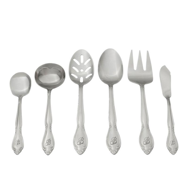 RiverRidge Home RiverRidge Rose Flatware 46-Piece Monogrammed Stainless Steel Silverware Set for 8