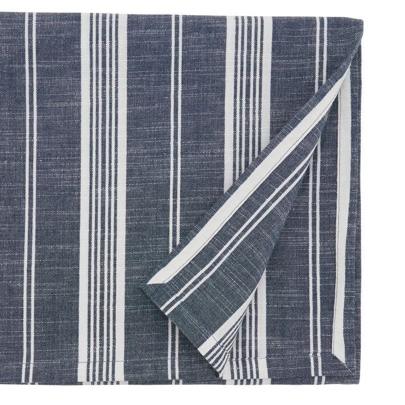 Saro Lifestyle Striped Design Tablecloth, 65"x120", Blue