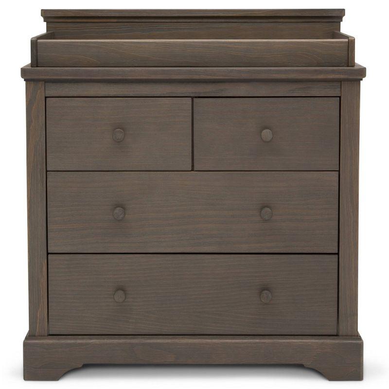 Simmons Kids' Paloma 4 Drawer Dresser with Changing Top and Interlocking Drawers - Rustic Gray
