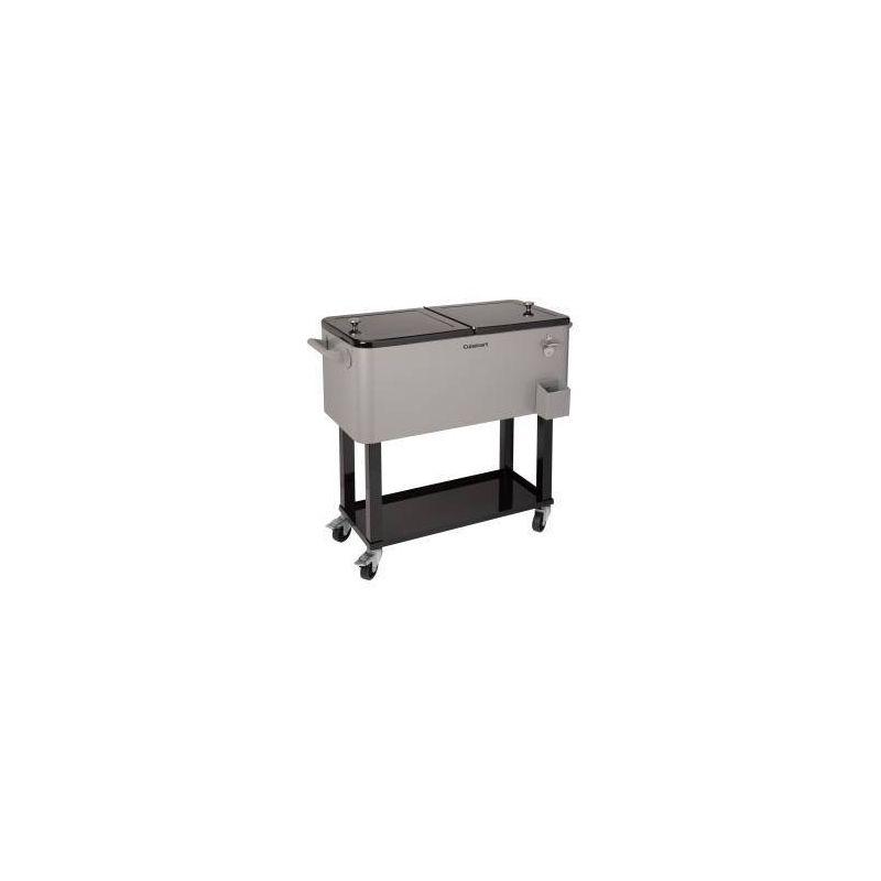 Gray Stainless Steel 80 Qt. Outdoor Cooler Cart with Wheels