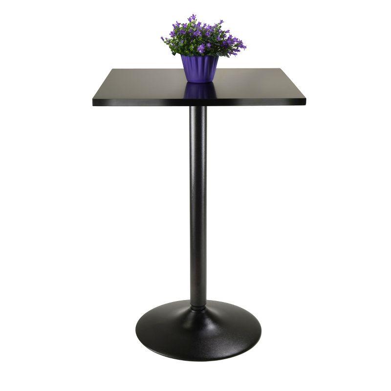 3pc Obsidian Counter Height Dining Set with Air Lift Adjustable Stools Wood/Black - Winsome