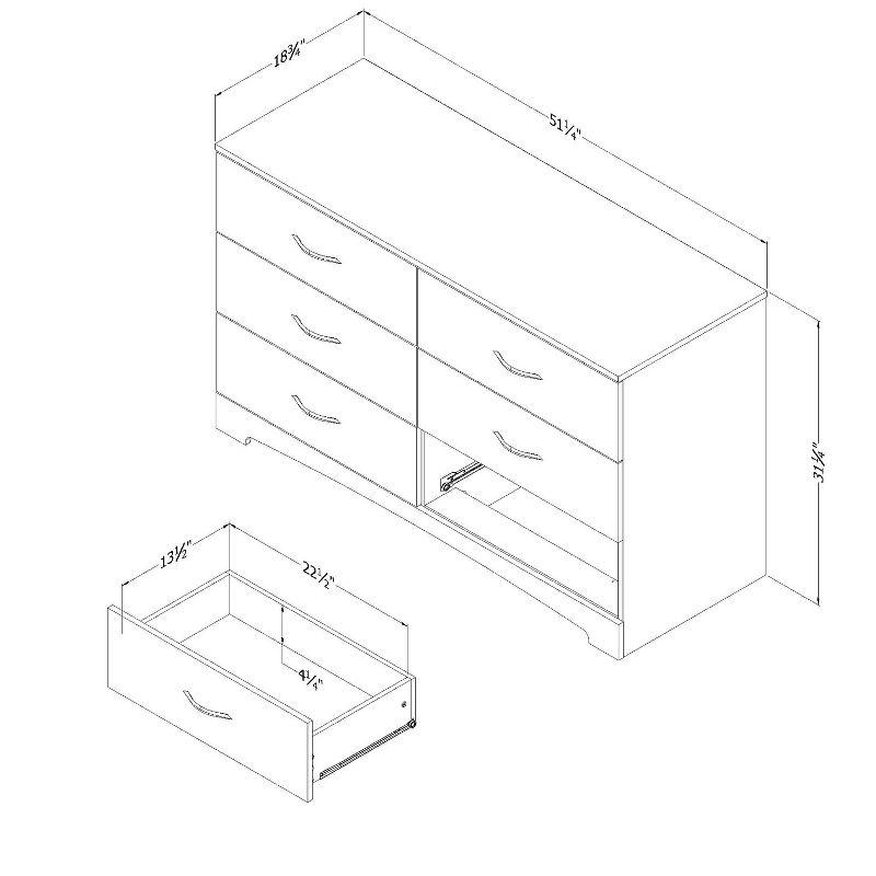 HomeStock Step One 6-Drawer Double Dresser
