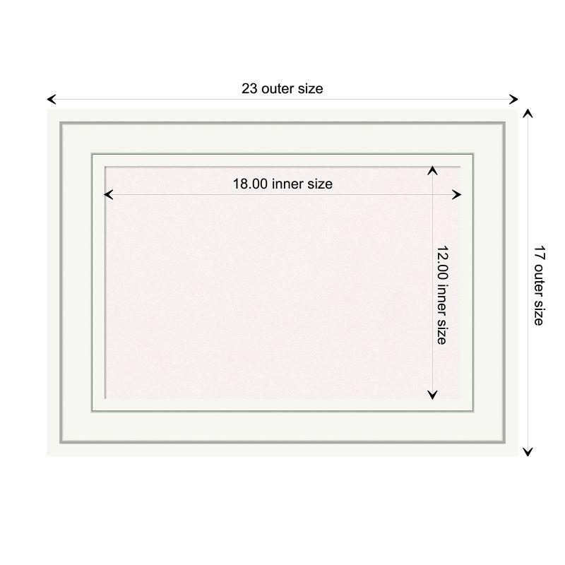 Amanti Art White Cork Board Wood Framed Craftsman White Bulletin Board 23 in. x 17 in.
