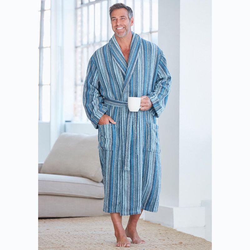 KingSize Men's Big & Tall Terry Bathrobe With Pockets - M/L, Midnight Teal