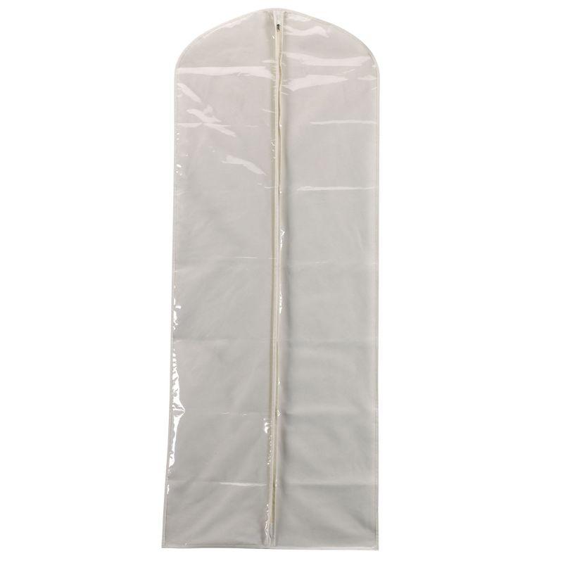 Gown Protector Bag, Durable and Breathable Canvas, Clear Front, Full-Length Zipper
