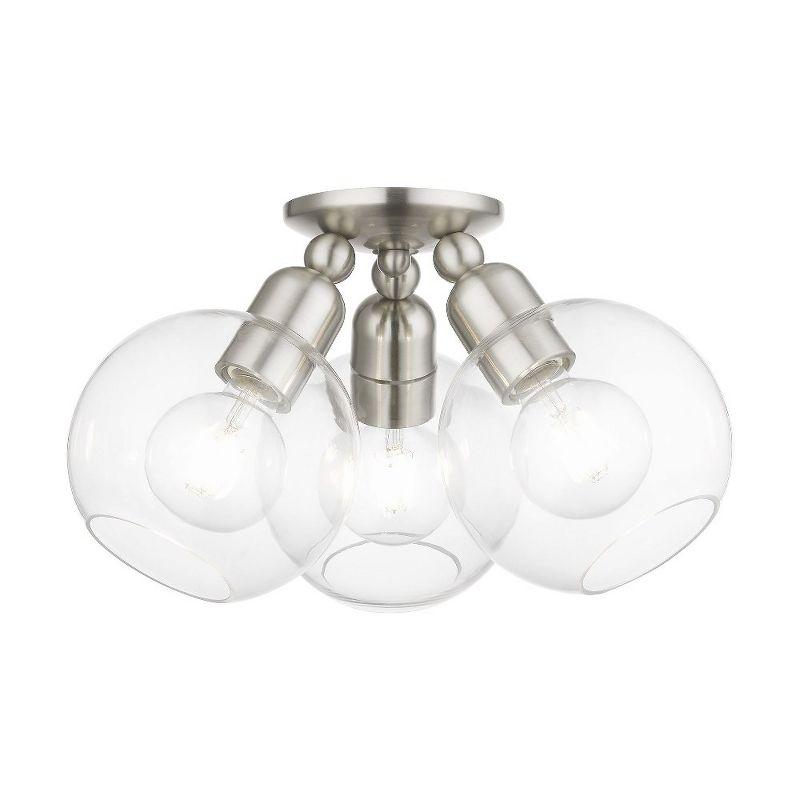 Livex Lighting Downtown 3 - Light Semi-Flush Mount in  Brushed Nickel