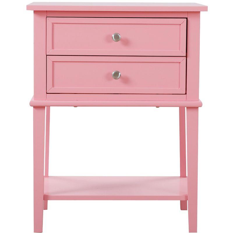 Newton Pink 2-Drawer Nightstand with Open Shelf