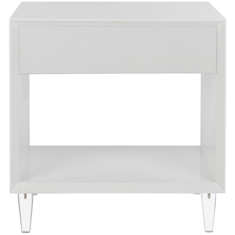 Arcelia Eglomise Side Table - White - Safavieh.