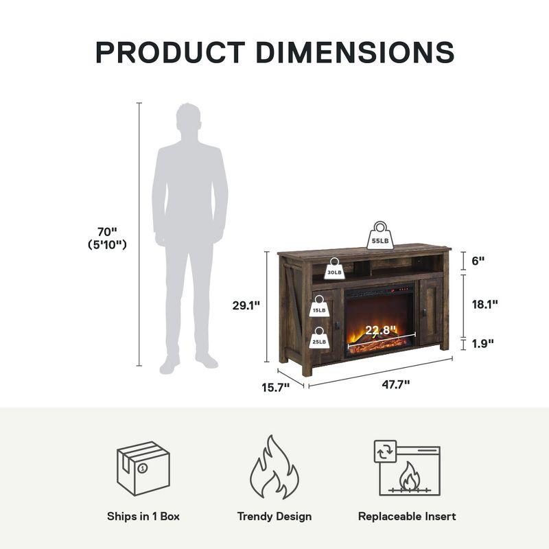 Ameriwood Home Farmington Electric Fireplace TV Console for TVs up to 50"