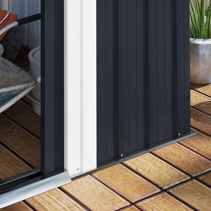 Outsunny 6' x 4' Metal Garden Shed, Backyard Tool Storage Shed with Dual Locking Doors, 2 Air Vents and Steel Frame, Black