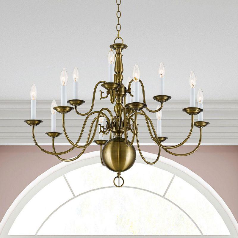 Livex Lighting Williamsburgh 12 - Light Chandelier in  Antique Brass