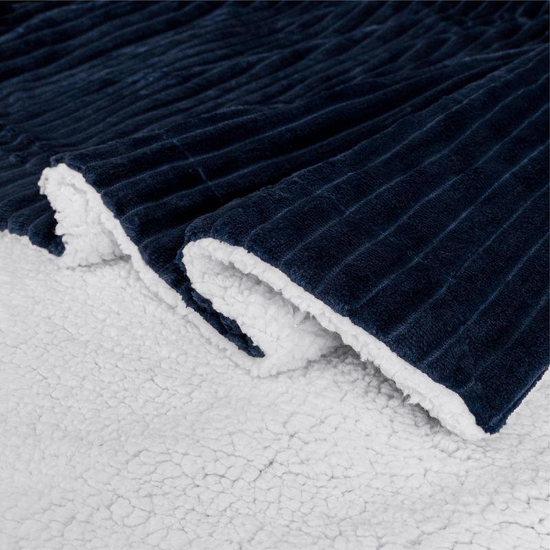 PAVILIA Soft Thick Fleece Flannel Ribbed Striped Throw Blanket, Luxury Fuzzy Plush Warm Cozy for Sofa Couch Bed