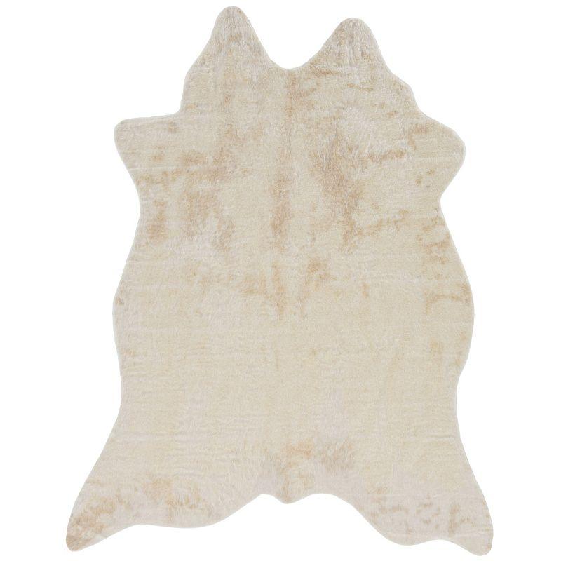 Shaped Faux Animal Hide Rug