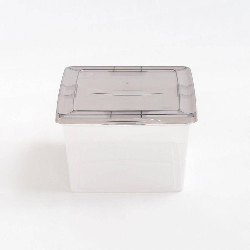IRIS 17qt 8pk Snap Top Plastic Storage Bin: Stackable, Transparent, Portable, Nesting Utility Totes with Lids