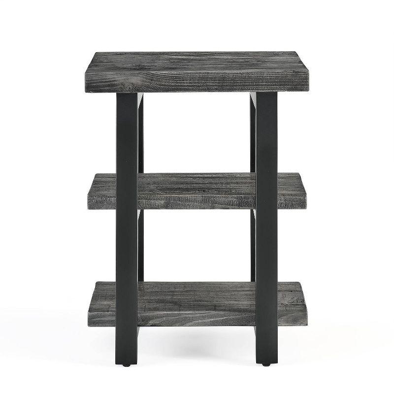 Pomona Metal and Reclaimed Wood 2 Shelf End Table Slate Gray - Alaterre Furniture