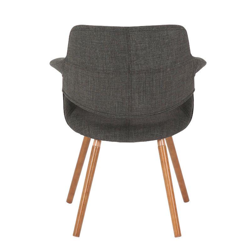 LumiSource Vintage Flair Mid-Century Modern Chair Walnut/Charcoal Gray: Polyester Upholstery, Wood Legs, Spot Clean