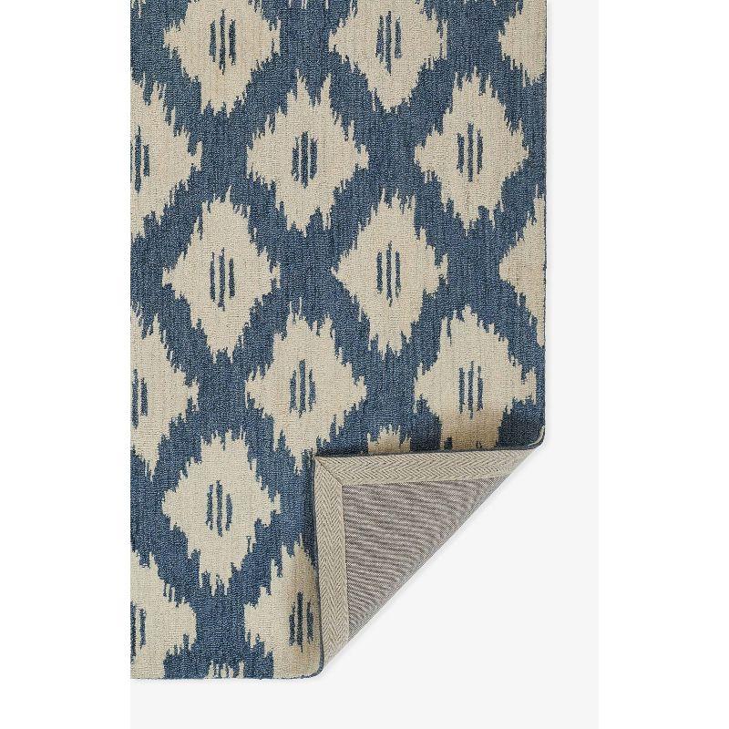 Momeni 3'6"x5'6" Leiden Ikat Huxley Handtufted Area Rug Slate Blue: Wool, Medium Pile, Classic Pattern, Indoor Use