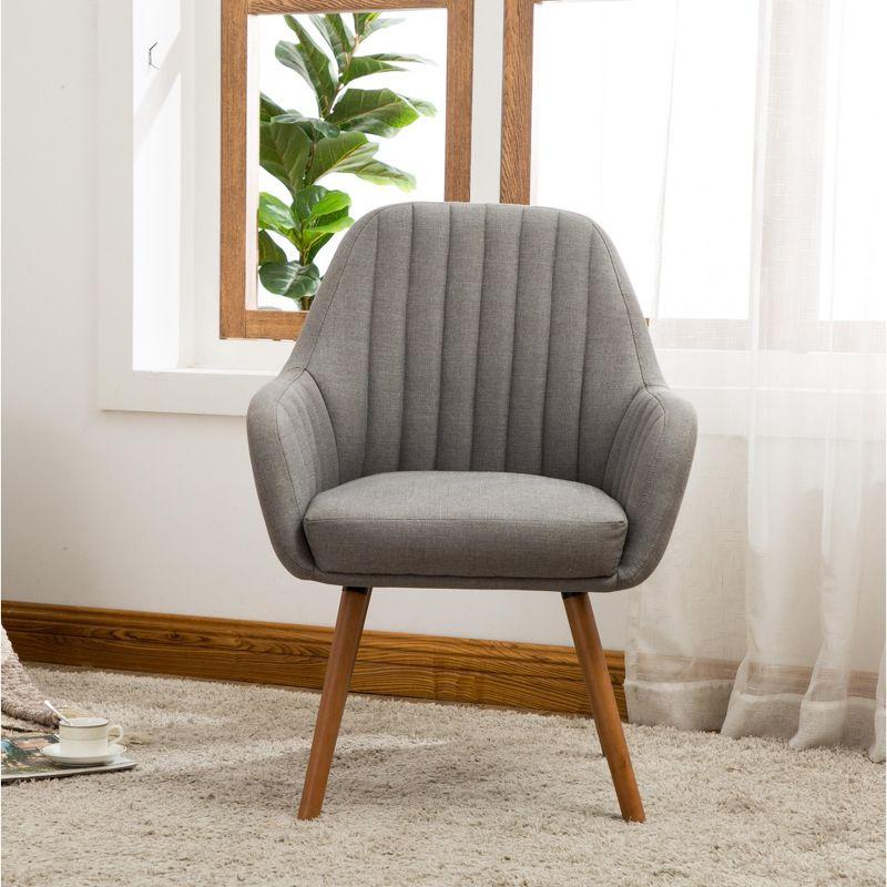 Roundhill Furniture Tuchico Contemporary Fabric Accent Chair, Gray