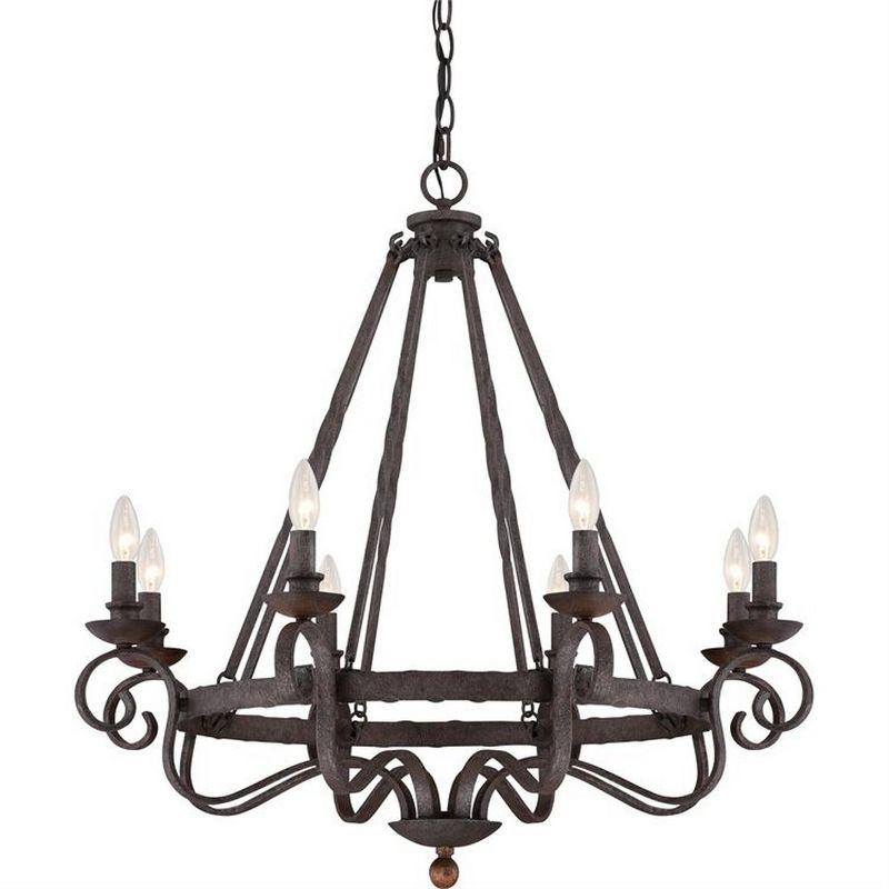 Quoizel Lighting Noble 8 - Light Chandelier in  Rustic Black