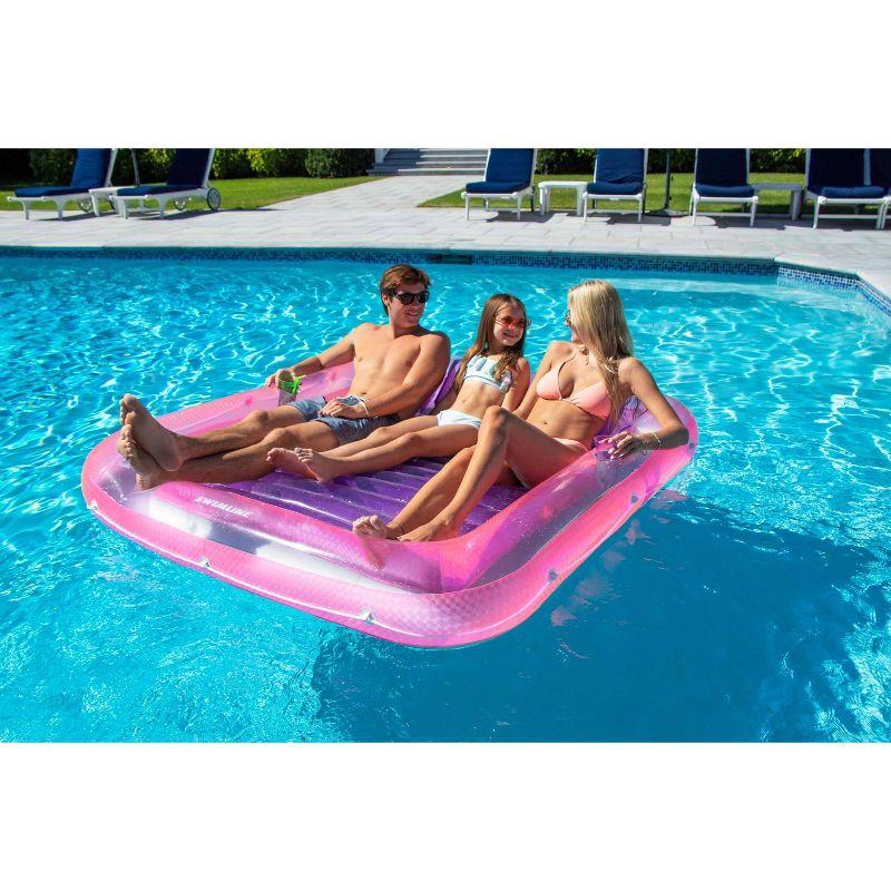 Swimline Pink Inflatable Swimming Pool XL Suntan Lounger with Pillows 70"